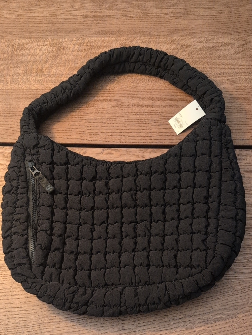 Black Quilted Hobo Bag with Modern Design FLX